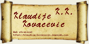 Klaudije Kovačević vizit kartica